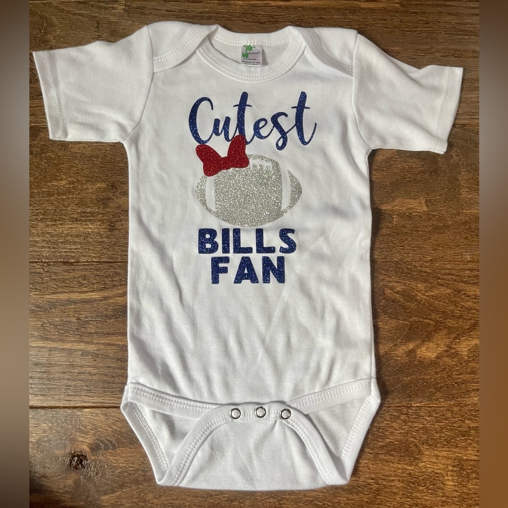 Cutest Bills Fan Onesie 6-12M NEW